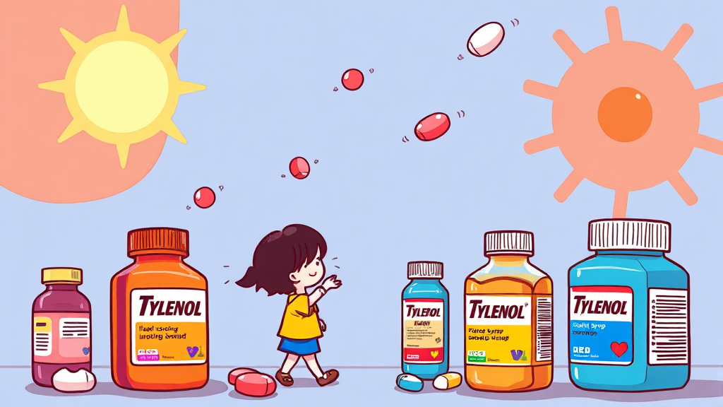 타이레놀 종류별 특징 비교 (cartoon 스타일)