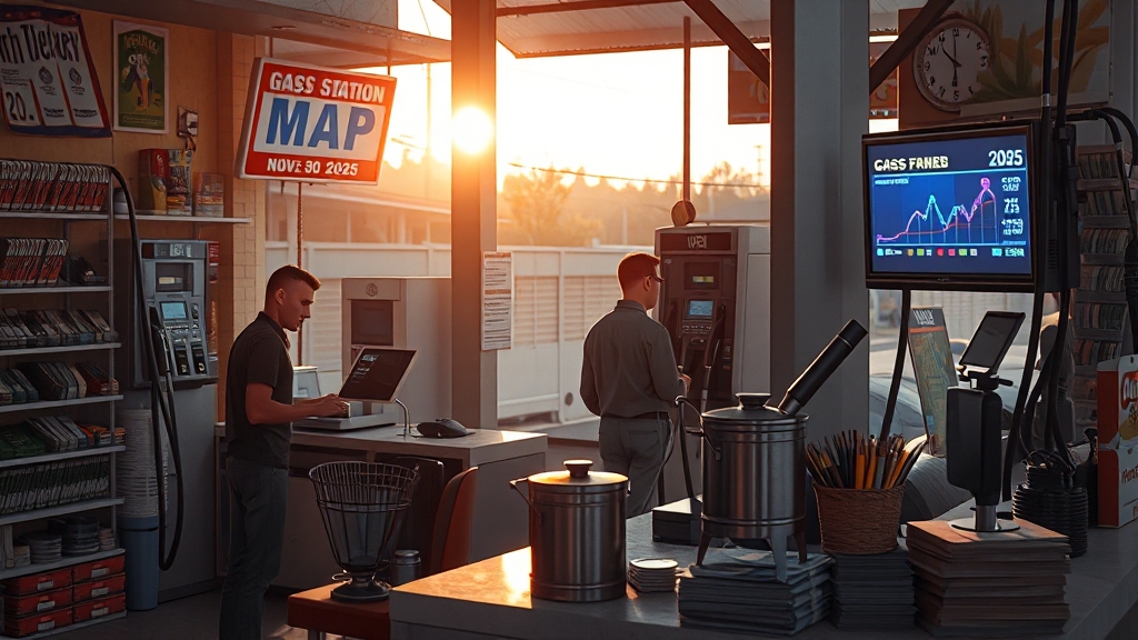 2025년, 주유소 사용 조건 (realistic 스타일)