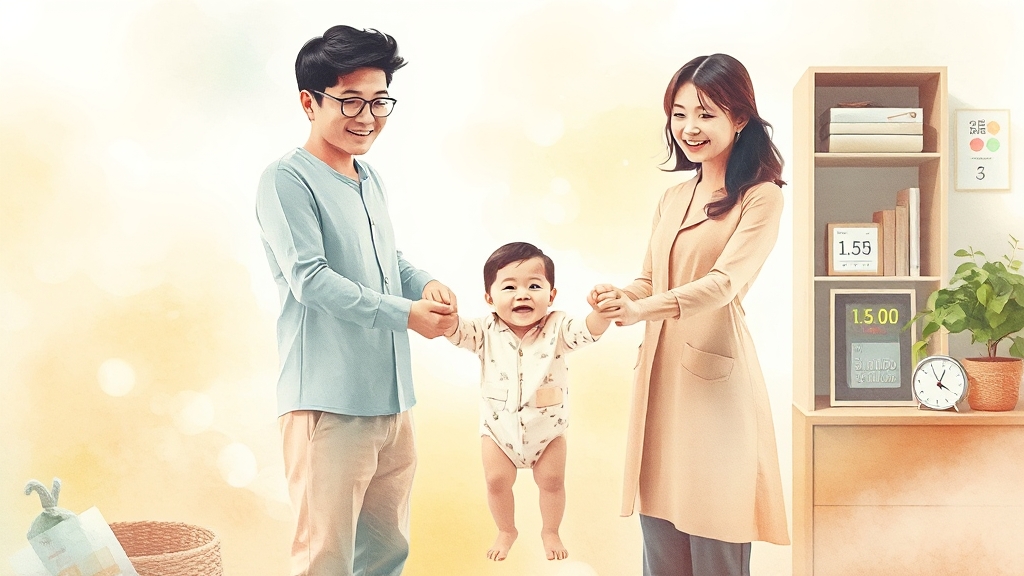 육아휴직 급여, 얼마나 받을 수 있나요? (watercolor 스타일)