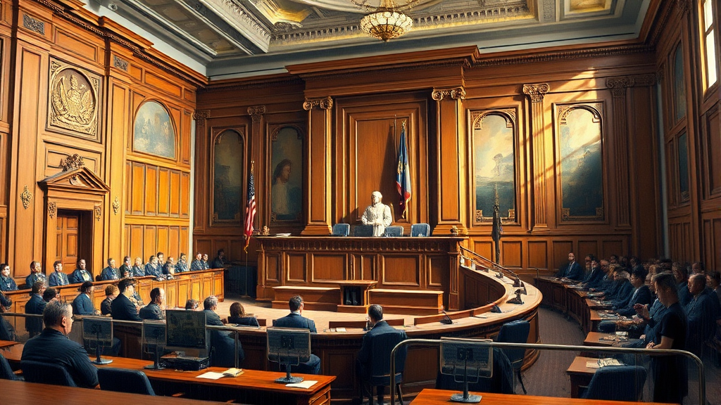 AI 엔터, 저작권 & 규제 이슈 (realistic 스타일)