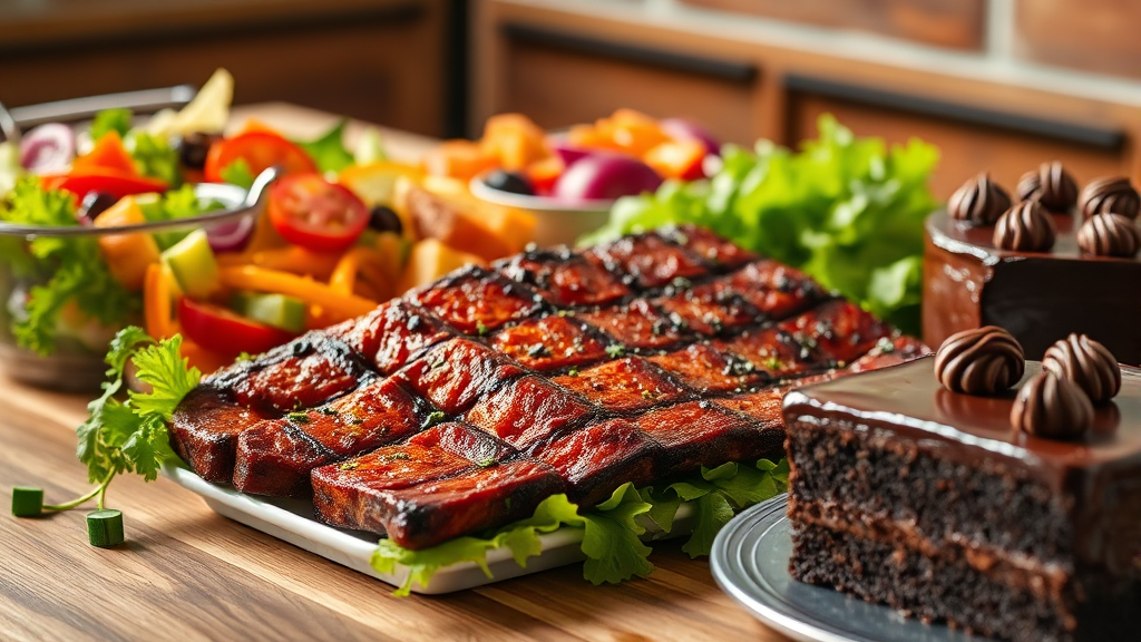 빕스 샐러드바 가격 및 메뉴 (realistic 스타일)