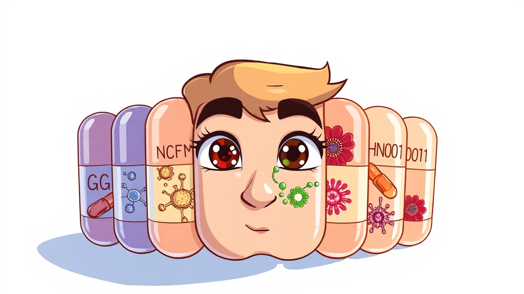 유산균 종류별 특징은? (cartoon 스타일)