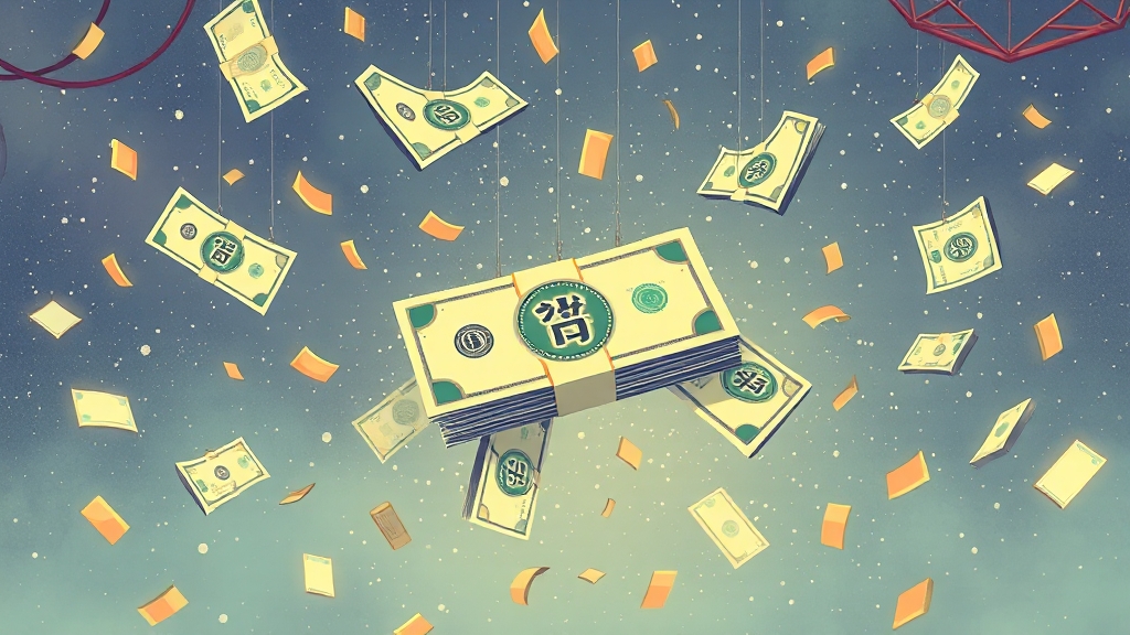 만원 다발 꿈 해몽 (illustration 스타일)