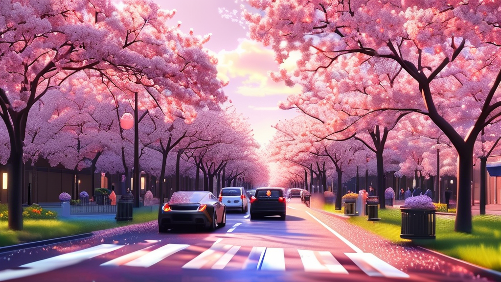 벚꽃 축제 방문 시 유용한 팁과 주의사항 (realistic 스타일)