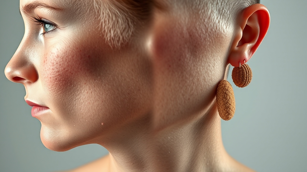 쥐젖과 비슷한 피부 질환은? (realistic 스타일)