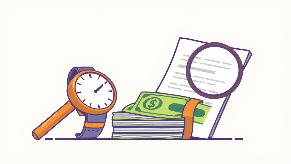 지급 절차 및 소요 시간 (illustration 스타일)