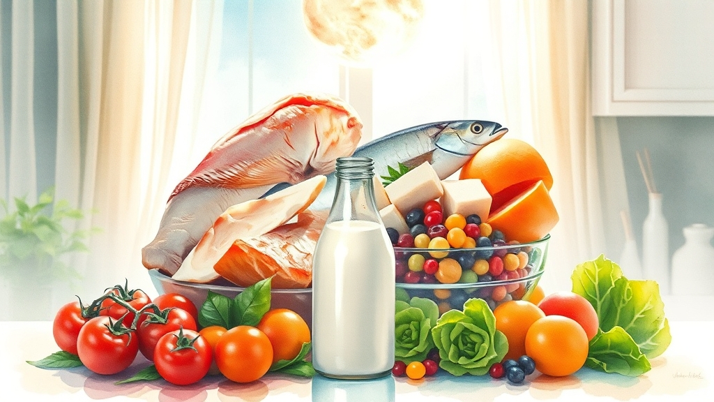 단백질 공급원 선택 가이드 (watercolor 스타일)