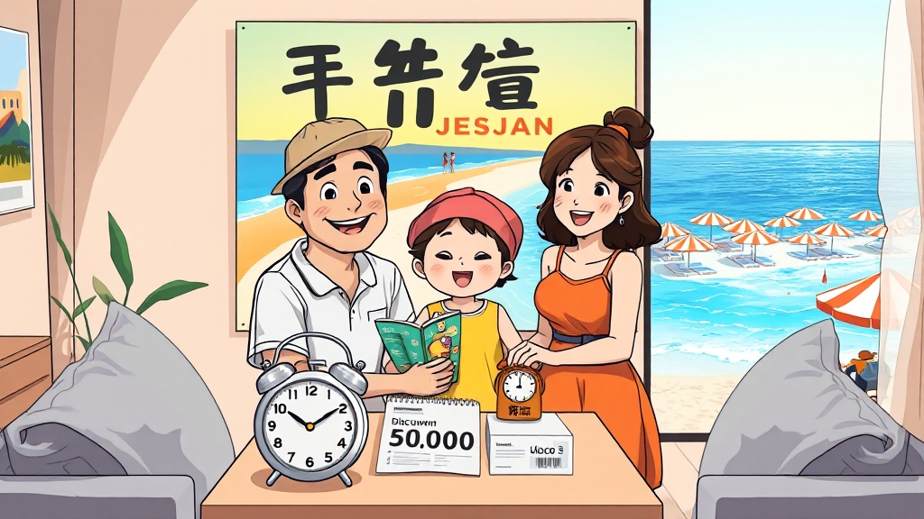 할인권 활용 꿀팁과 추천 여행 계획 (cartoon 스타일)