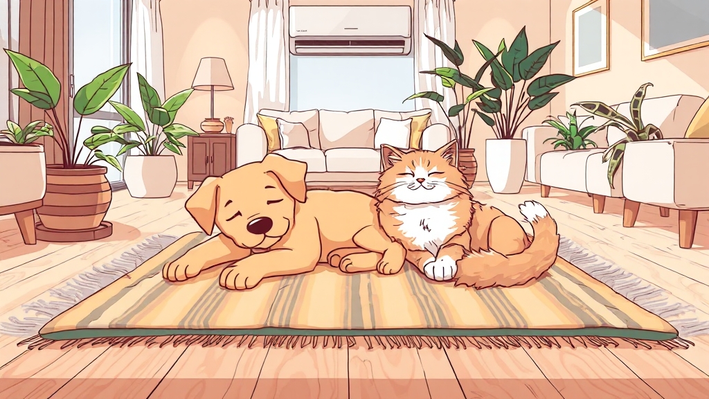 여름철 실내 온도 관리법 (cartoon 스타일)