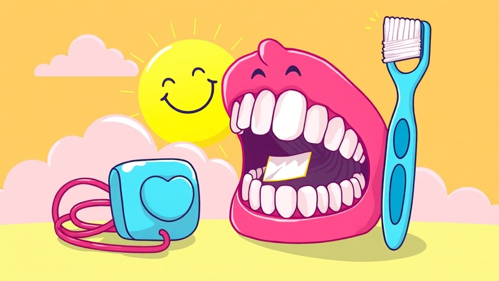 잇몸 건강, 칫솔질부터! (cartoon 스타일)