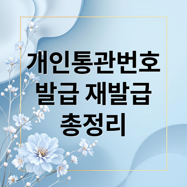 개인통관번호
발급 재발급
총정리 (개인통관번호 재발급)