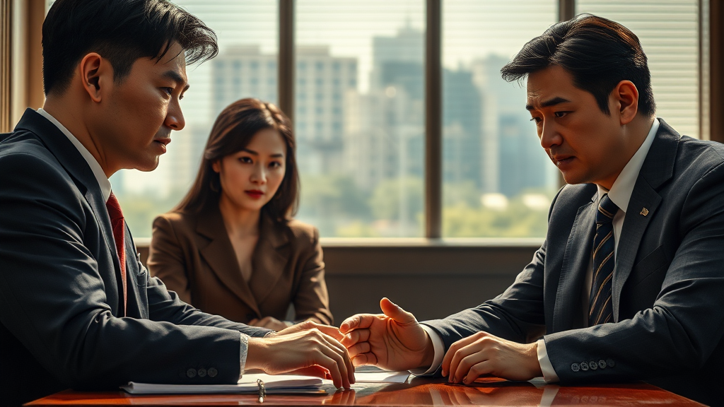 주요 등장인물 소개 및 관계도 (realistic 스타일)