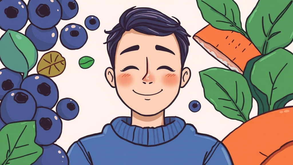 눈 건강에 좋은 음식 & 습관 (illustration 스타일)