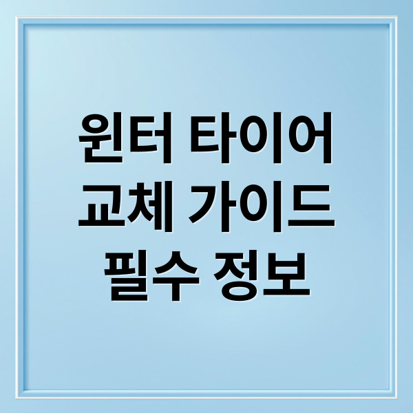 윈터 타이어
교체 가이드
필수 정보 (윈터 타이어 교체비용 보관료)