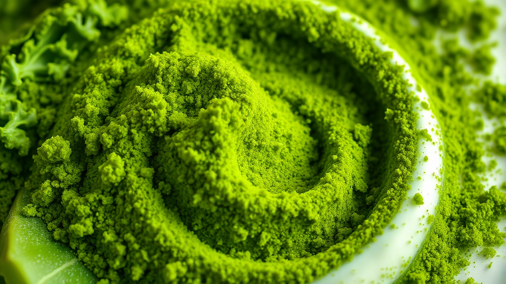 컬리케일 분말 섭취 방법 (realistic 스타일)