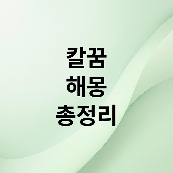 칼꿈
해몽
총정리 (칼꿈 해몽)