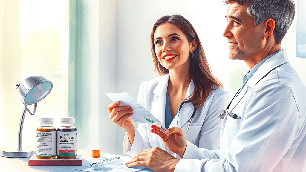 항생제 복용 시 주의사항 (watercolor 스타일)