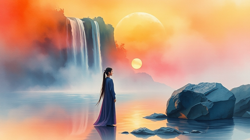 등장인물별 대표 촬영 장소 (watercolor 스타일)