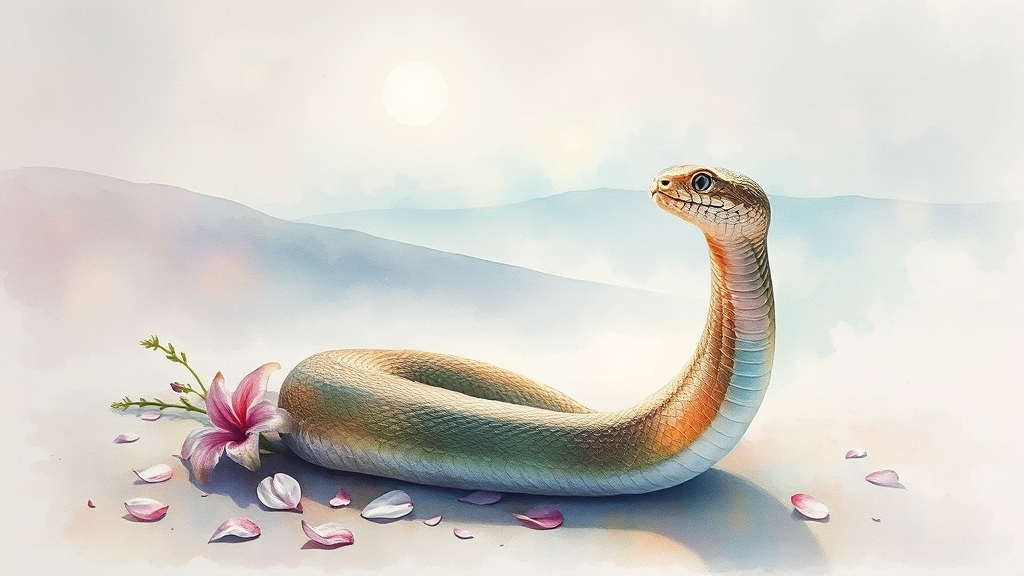 뱀 꿈과 무의식 메시지 (watercolor 스타일)