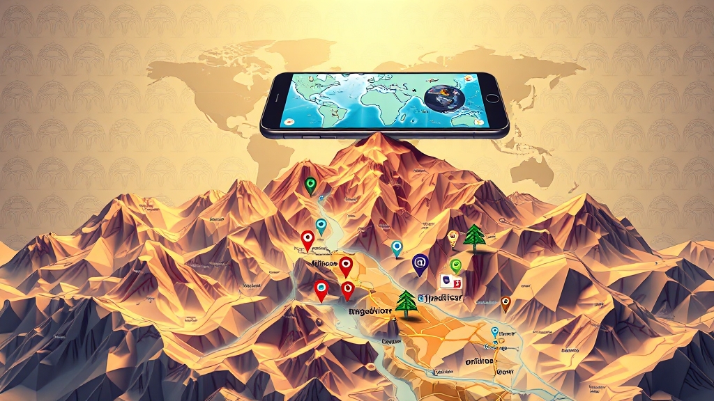 여행지 길 찾기: 지도 앱 활용 (illustration 스타일)