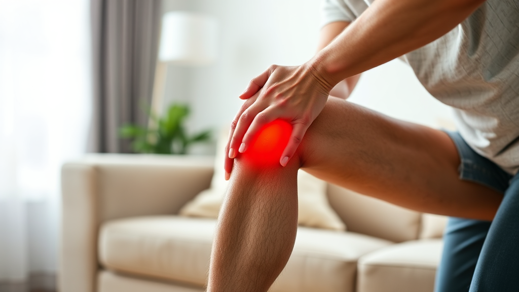 무릎 통증, 언제 병원을 가야 할까요? (realistic 스타일)