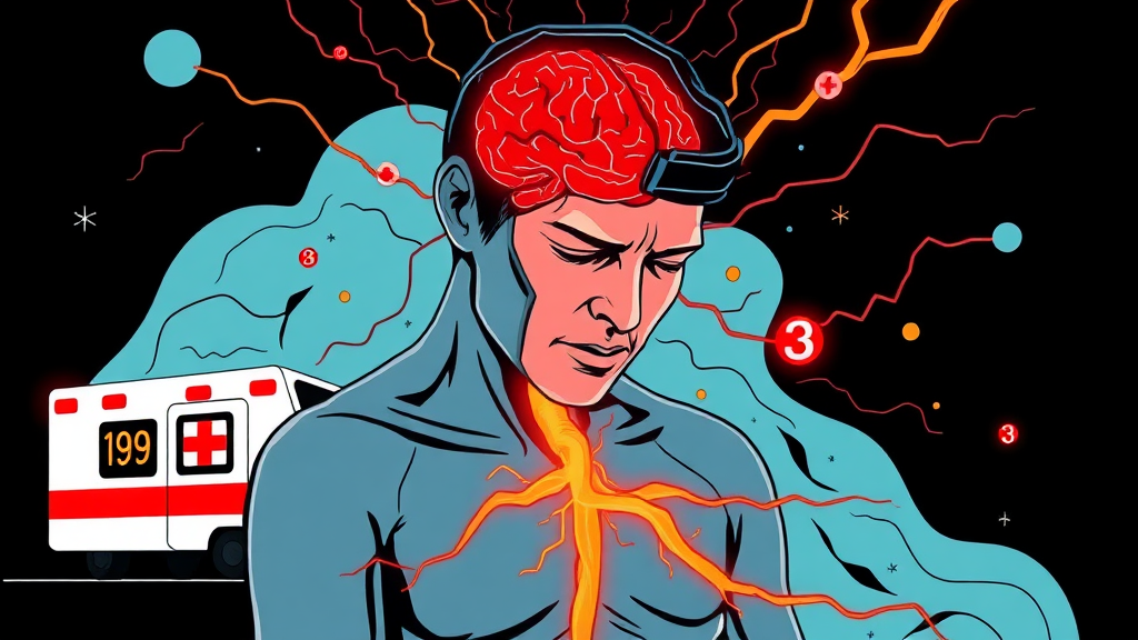 뇌경색 발생 시, 이렇게 대처하세요! (illustration 스타일)