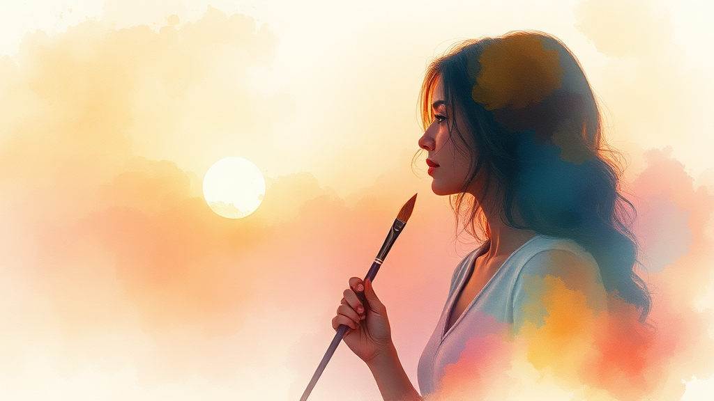 성공적인 AI 부업가를 위한 마음가짐 (watercolor 스타일)