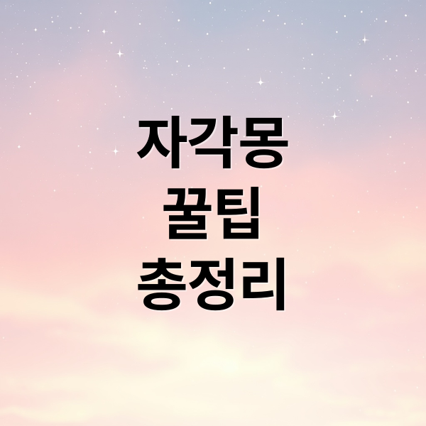 자각몽
꿀팁
총정리 (루시드 드리밍)