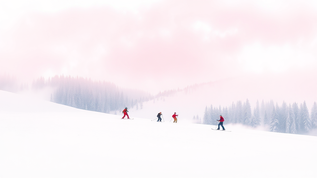 2025-2026 주요 스키장 개장일은? (watercolor 스타일)