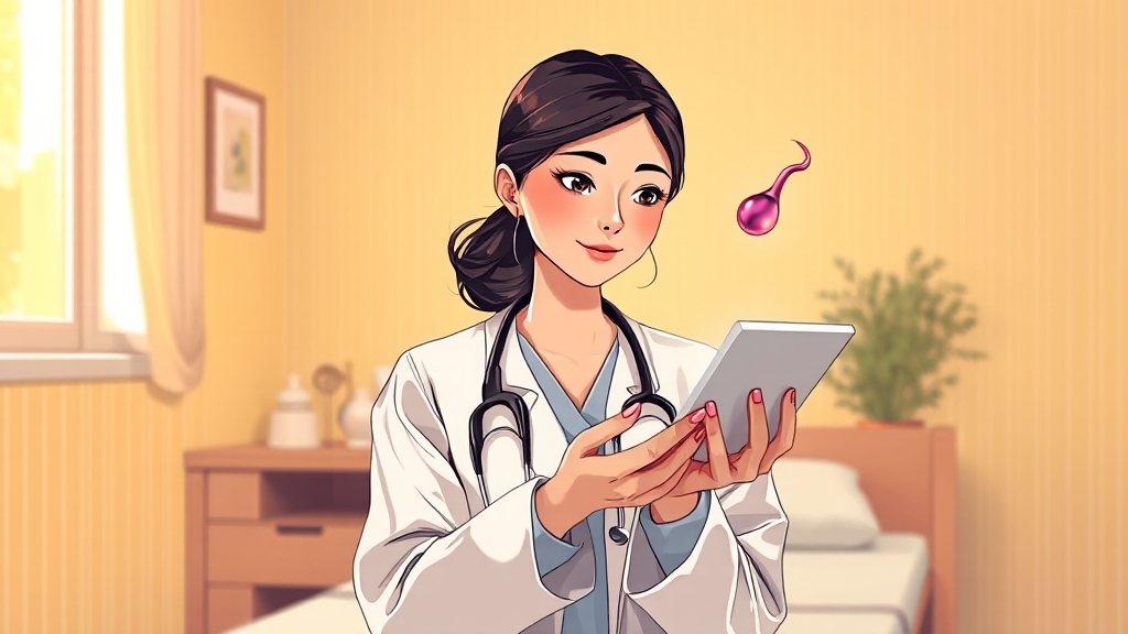 인공수정 시술 과정 (illustration 스타일)