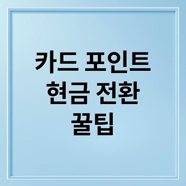 카드 포인트
현금 전환
꿀팁 (카드포인트 현금전환 10분)