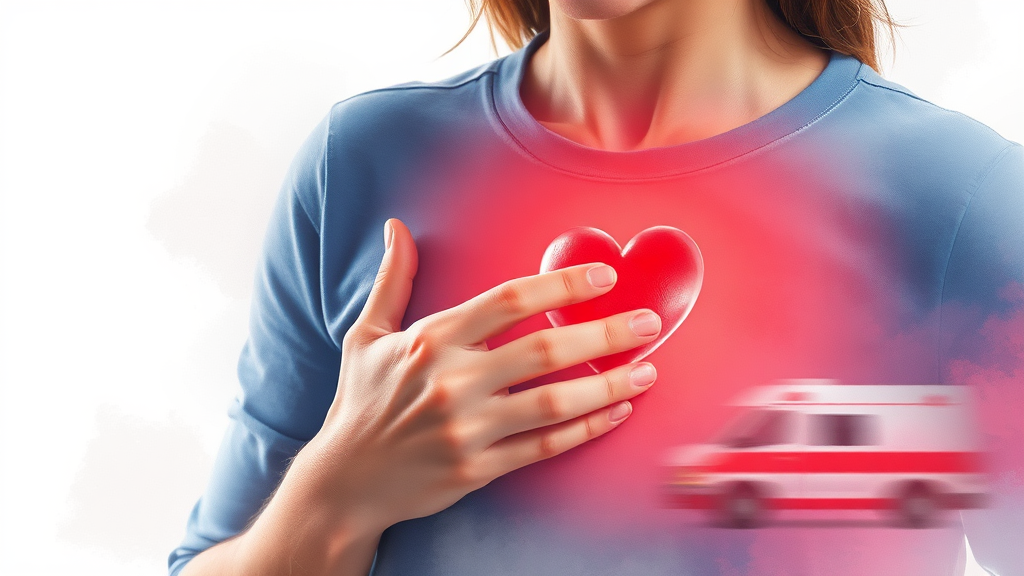 심근경색 발생 시 응급처치 방법 (watercolor 스타일)