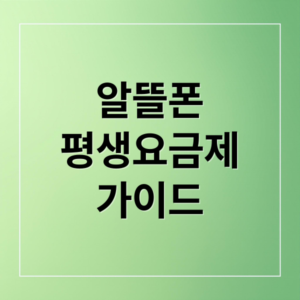 알뜰폰
평생요금제
가이드 (알뜰폰 평생요금제)