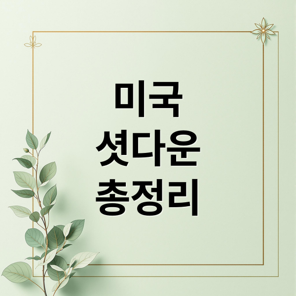 미국
셧다운
총정리 (미국 주식 선물 하락 셧다운 영향)