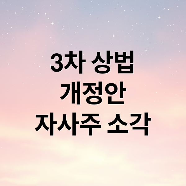 3차 상법
개정안
자사주 소각 (3차 상법 개정안 자사주 소각 의무화)