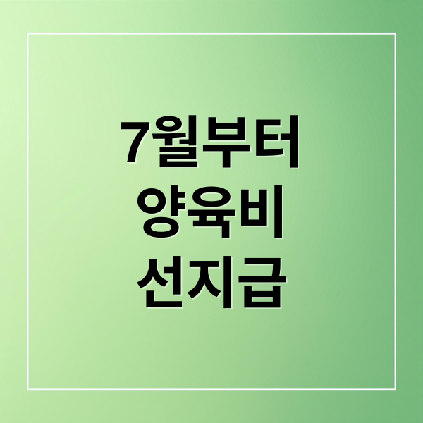 7월부터
양육비
선지급 (양육비 선지급제 7월 20만원)