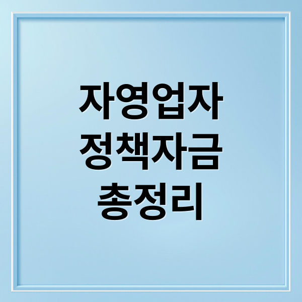 자영업자
정책자금
총정리 (자영업자 정부지원 정책자금)