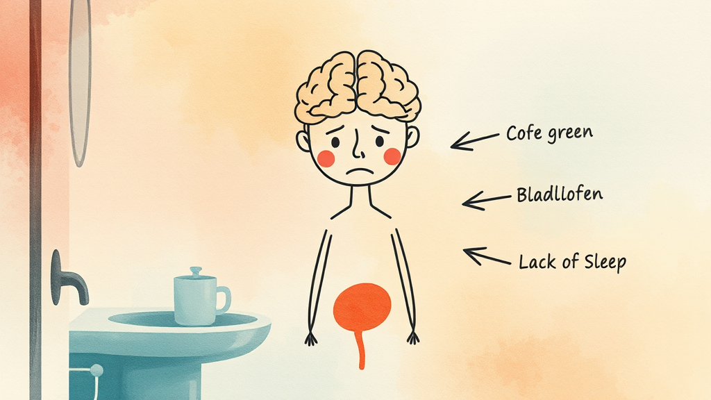 과민성 방광, 왜 생기는 걸까요? (watercolor 스타일)