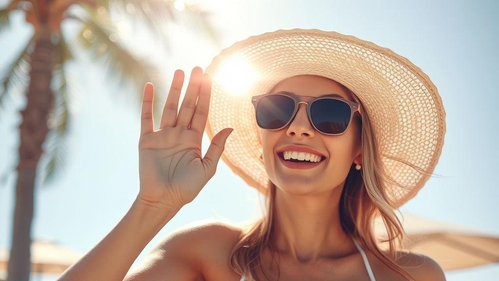 선크림 사용 시 주의사항 (realistic 스타일)