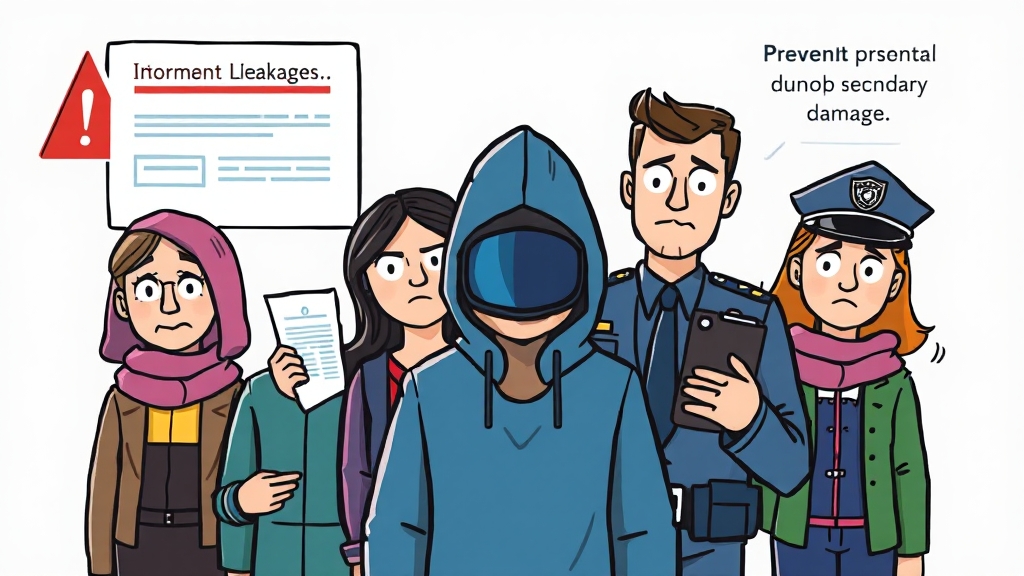 2차 피해 예방 (cartoon 스타일)