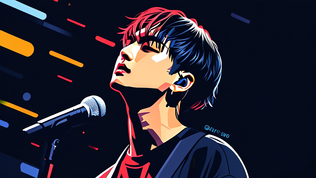 영탁의 음악 여정: 끊임없는 성장과 도전 (illustration 스타일)