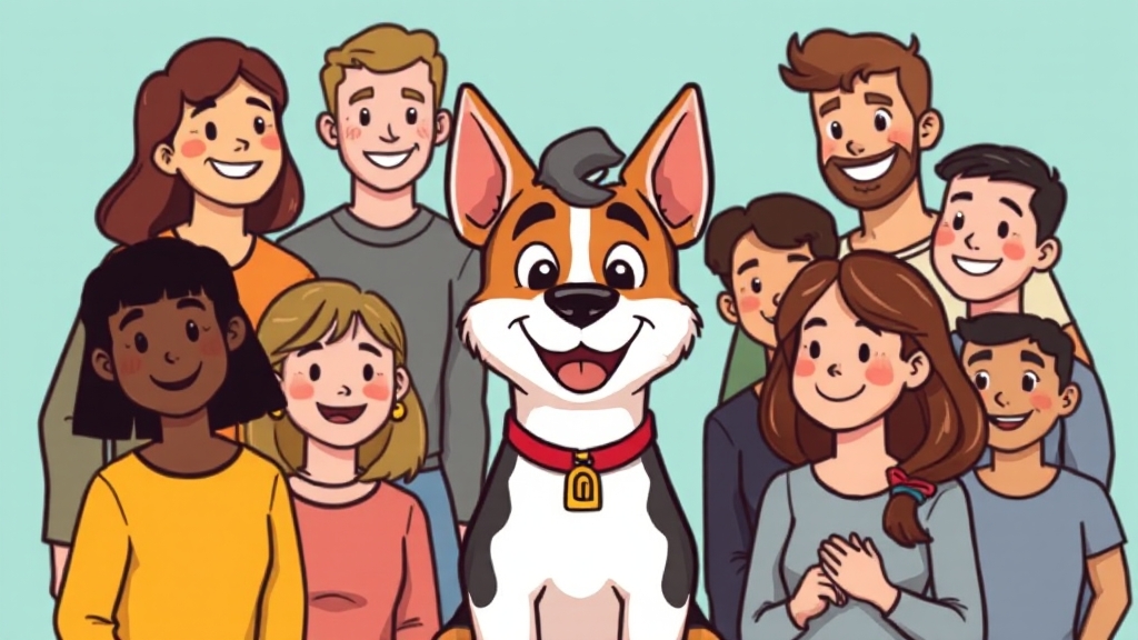 2026년 개띠 애정/대인관계운 (cartoon 스타일)