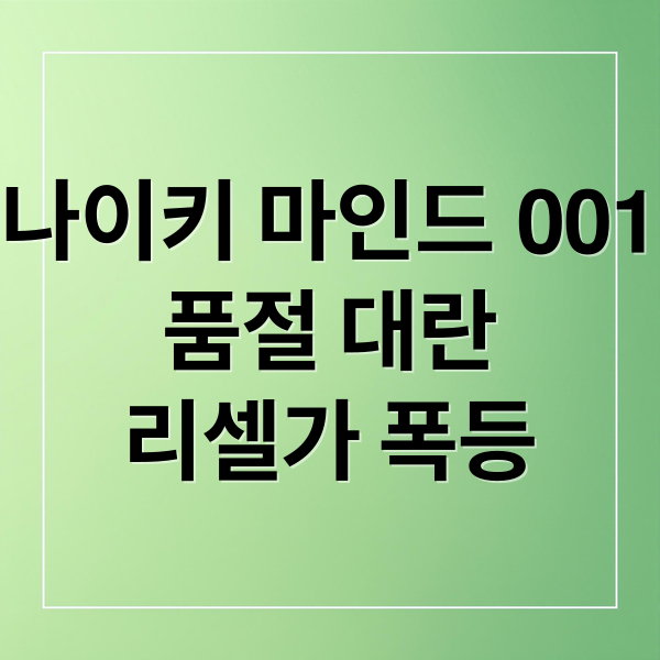 나이키 마인드 001
품절 대란
리셀가 폭등 (나이키 마인드001 슬리퍼 품절)