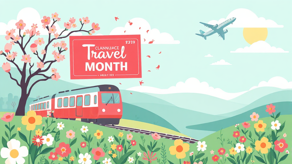 여행가는 달 캠페인: 봄 여행 할인 혜택 총정리 (illustration 스타일)