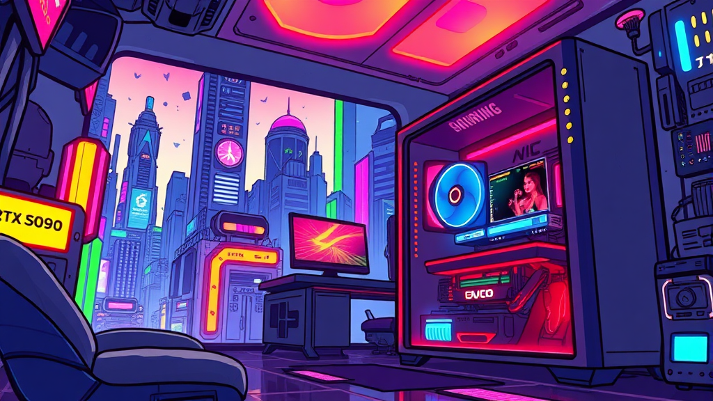 2026년 게이밍 PC 견적 추천 (RTX 5090 포함) (cartoon 스타일)