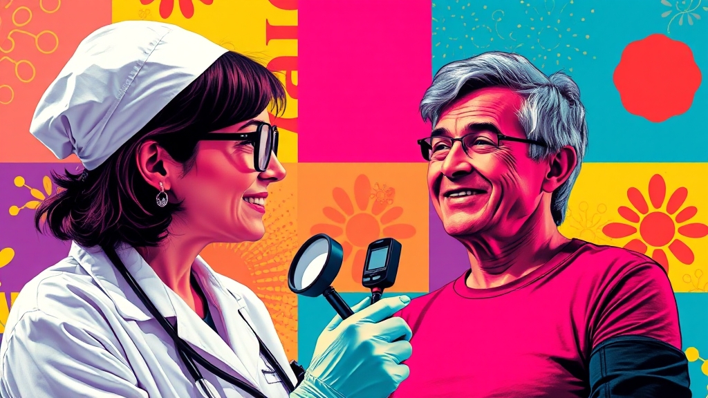 정기 검진과 전문의 상담 (popart 스타일)