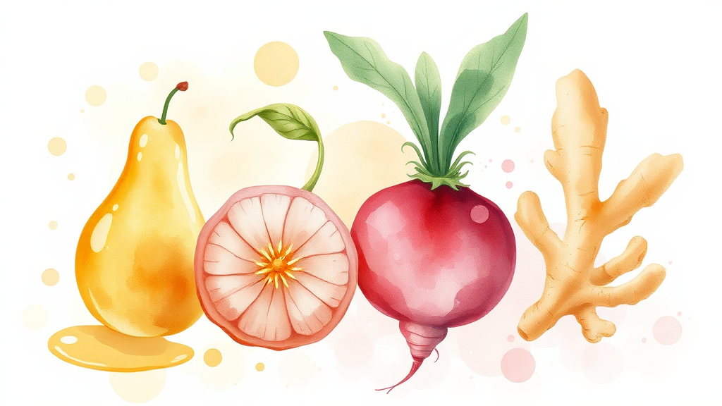 기관지에 좋은 음식 BEST5 (watercolor 스타일)