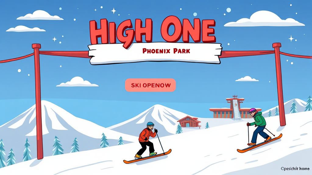 스키장 프로모션 및 할인 정보 (cartoon 스타일)