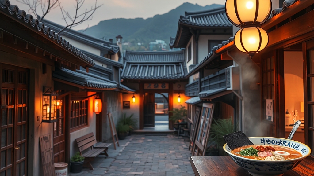 한옥마을 주변 맛집 & 카페 (realistic 스타일)