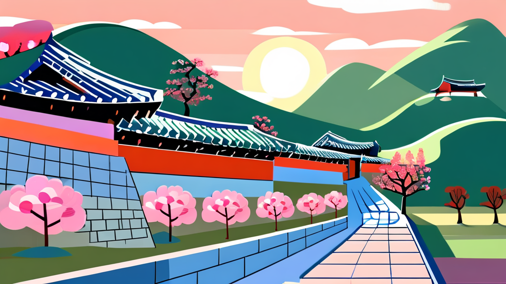 그림 같은 풍경, 당진 벚꽃 명소 5곳 (cartoon 스타일)